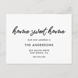 Home sweet home Modern moving announcement Postcard