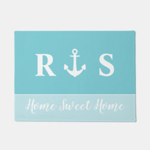 Home Sweet Home Monogram Anchor Doormat