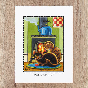 'Home Sweet Home' Moving House Cat Personalised Postcard
