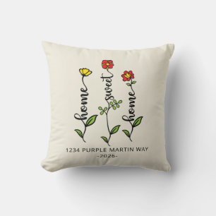 Home Sweet Home New Address Housewarming Cushion