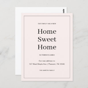 Home Sweet Home New Address Moving Announcement Postcard