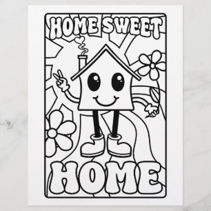 home sweet home new home buyer colouring page
