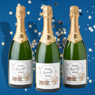Home sweet home new home gift from agent sparkling wine label