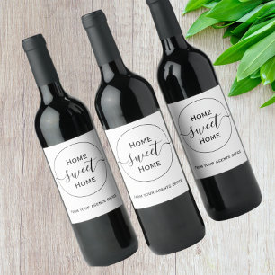 Home sweet home new home gift from agent wine label