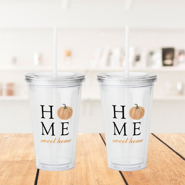 Home Sweet Home | Orange Pumpkin | Fall Season Acrylic Tumbler (Creator Uploaded)
