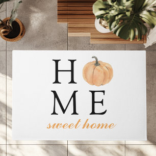 Home Sweet Home   Orange Pumpkin   Fall Season Doormat