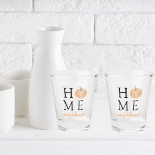Home Sweet Home Orange Pumpkin Fall Season Shot Glass