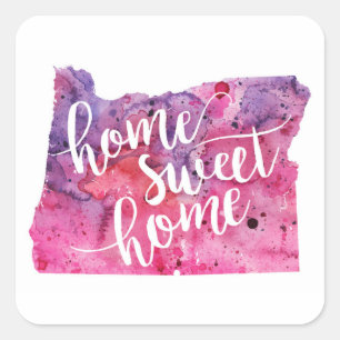 Home Sweet Home Oregon Square Sticker