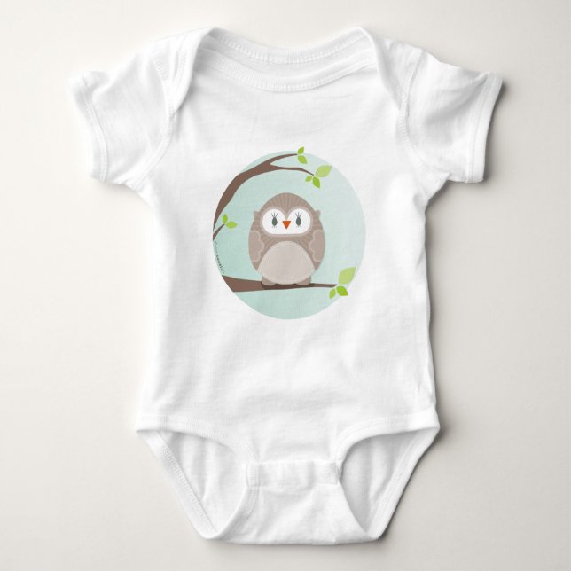 HOME SWEET HOME :: Owl in a tree 1 Baby Bodysuit (Front)