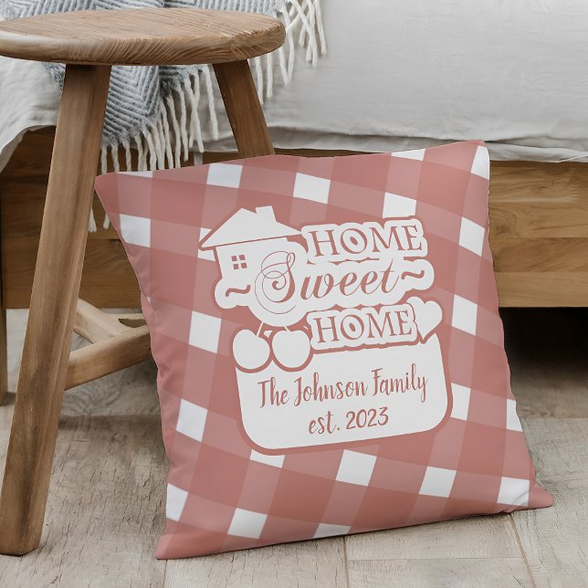Home Sweet Home Pale Maroon Family Cushion (Creator Uploaded)