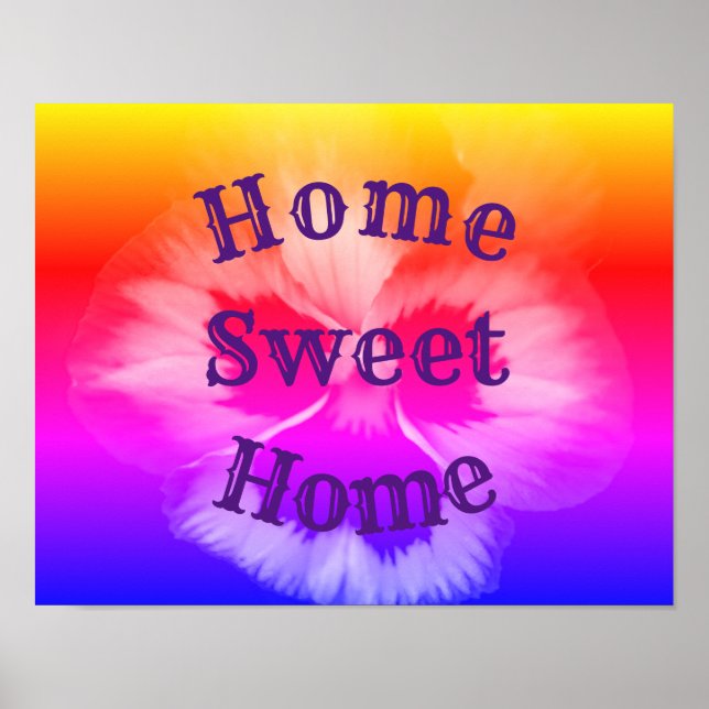 Home Sweet Home Pansy Flower  Poster (Front)