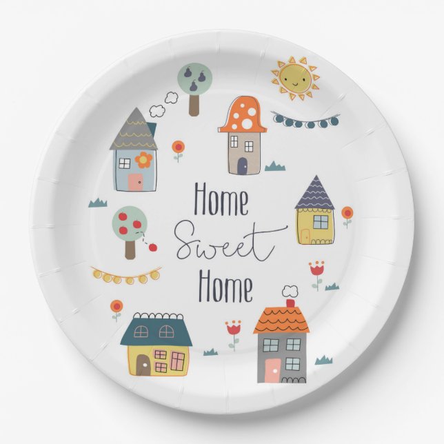 Home Sweet Home Paper Plate (Front)