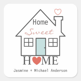 Home Sweet Home personalised Square Sticker