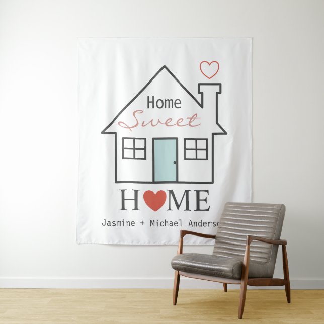 Home Sweet Home personalised Tapestry (In Situ)