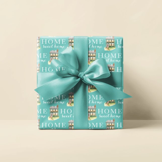 Home Sweet Home Personalised Wrapping Paper Sheets (This, "Home sweet home" wrapping paper set would make a great housewarming gift! )