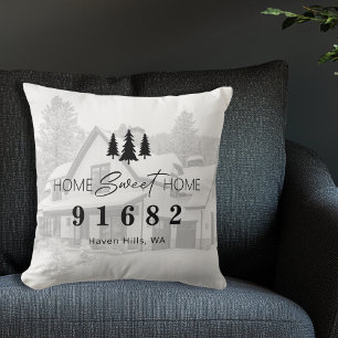 Home Sweet Home Photo Zip Code Cushion