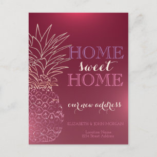 Home Sweet Home, Pineapple New Address Announcement Postcard