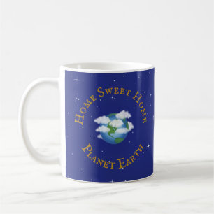 "Home Sweet Home Planet Earth" In Twinkling Stars Coffee Mug