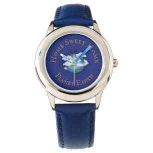 "Home Sweet Home Planet Earth" Whimsical Astronomy Watch