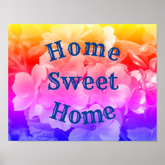 Home Sweet Home Primrose Flowers Poster (Front)