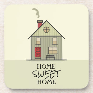 Home Sweet Home Quote Cute House Coaster