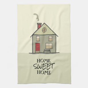 Home Sweet Home Quote Cute House Tea Towel