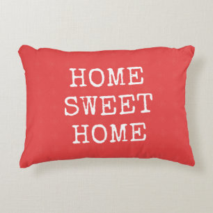 Home sweet home quote minimal coral  decorative cushion