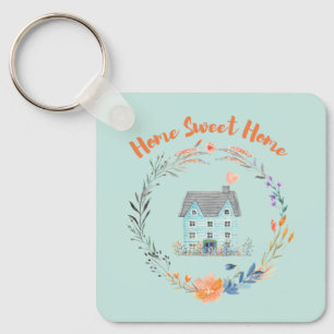 Home Sweet Home Real Estate Chic Modern Homeowner  Key Ring