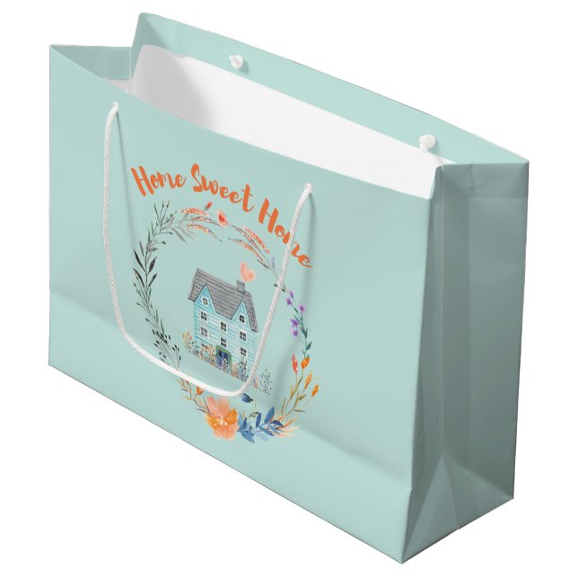 Home Sweet Home Real Estate Congratulations Custom Large Gift Bag (Front Angled)