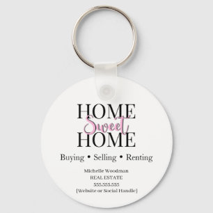 Home Sweet Home Real Estate Key Ring Realtor