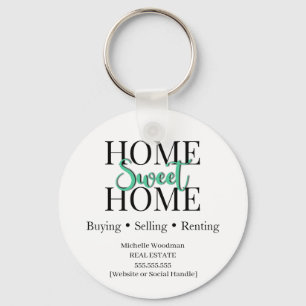 Home Sweet Home Real Estate Key Ring Realtor