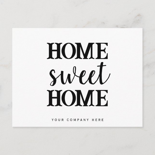 Home Sweet Home Real Estate Promotional  Postcard (Front)