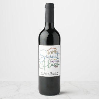 Home Sweet Home Realtor Closing Gift Wine Bottle Label