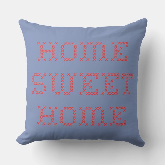 Home Sweet Home Red Cross Stitch Cushion (Front)