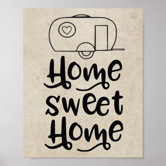 Home Sweet Home Retro RV Camping Camper Decor (Front)
