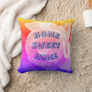Home Sweet Home Rose Flower Cushion