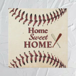 Home Sweet Home Rustic Baseball Strings Faux Canvas Print<br><div class="desc">Rustic baseball strings with grunge,  distressed,  vintage,  and off white,  background.  Home Sweet Home saying with baseball bats. Sport fans of baseball will love this design.</div>