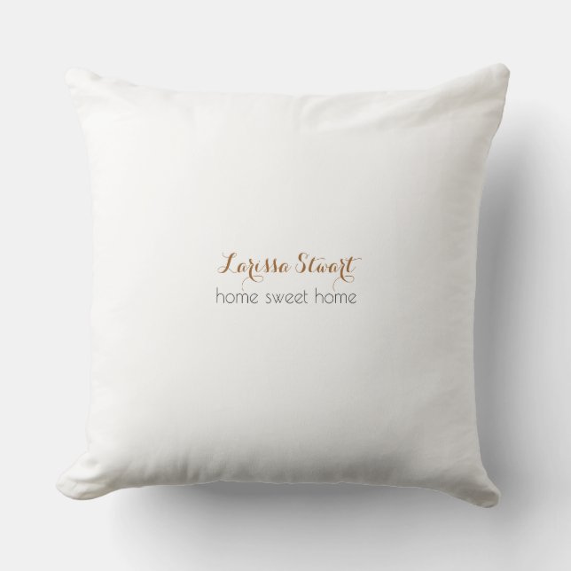 home sweet home simple & personalised white outdoor cushion (Front)