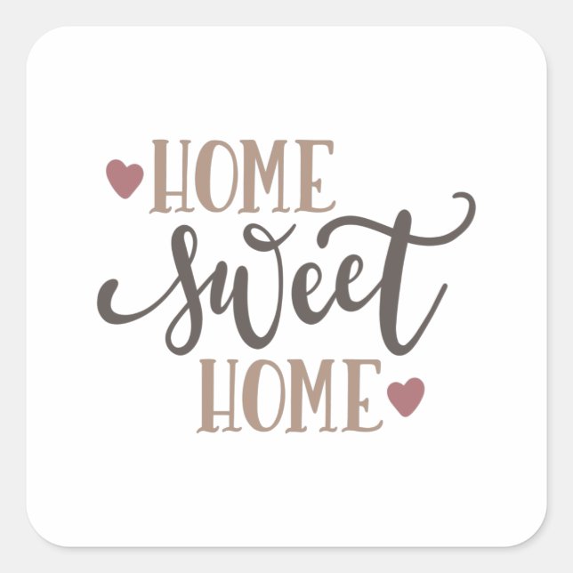 Home sweet home square sticker (Front)