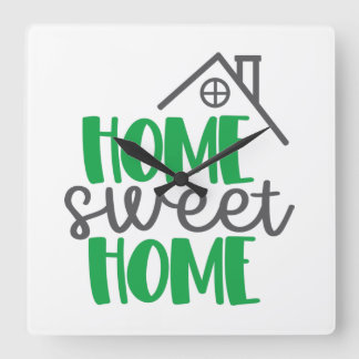 Home Sweet Home Square Wall Clock