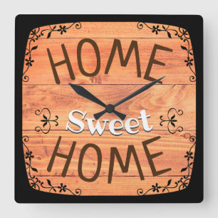 Home Sweet Home Square Wall Clock