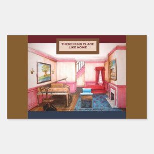 Home Sweet Home Sticker with Period Room & Piano