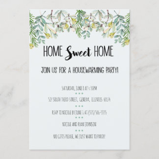 Home Sweet Home Succulent House Warming Invitation