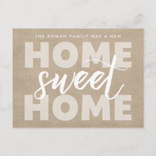 Home Sweet Home Tan Moving Announcement Postcard
