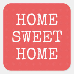 Home sweet home text minimal design  square sticker