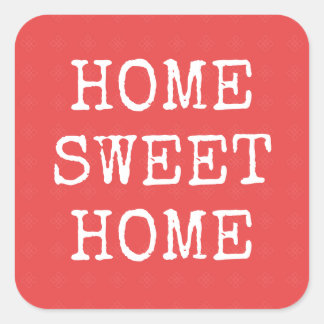 Home sweet home text minimal design  square sticker