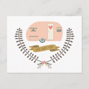 Home Sweet Home Vintage Trailer Postcard