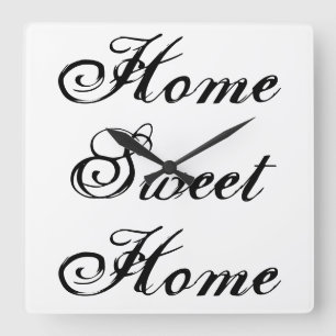 ~Home Sweet Home~ WALLCLOCK, CUSTOMIZE IT! Square Wall Clock