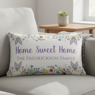 Home Sweet Home Warm Family Welcome Housewarming Lumbar Cushion
