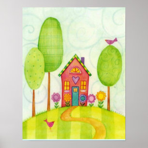 home sweet home watercolor print